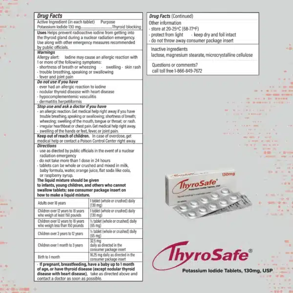 ThyroSafe 130mg Potassium Iodide Tablets - Image 11